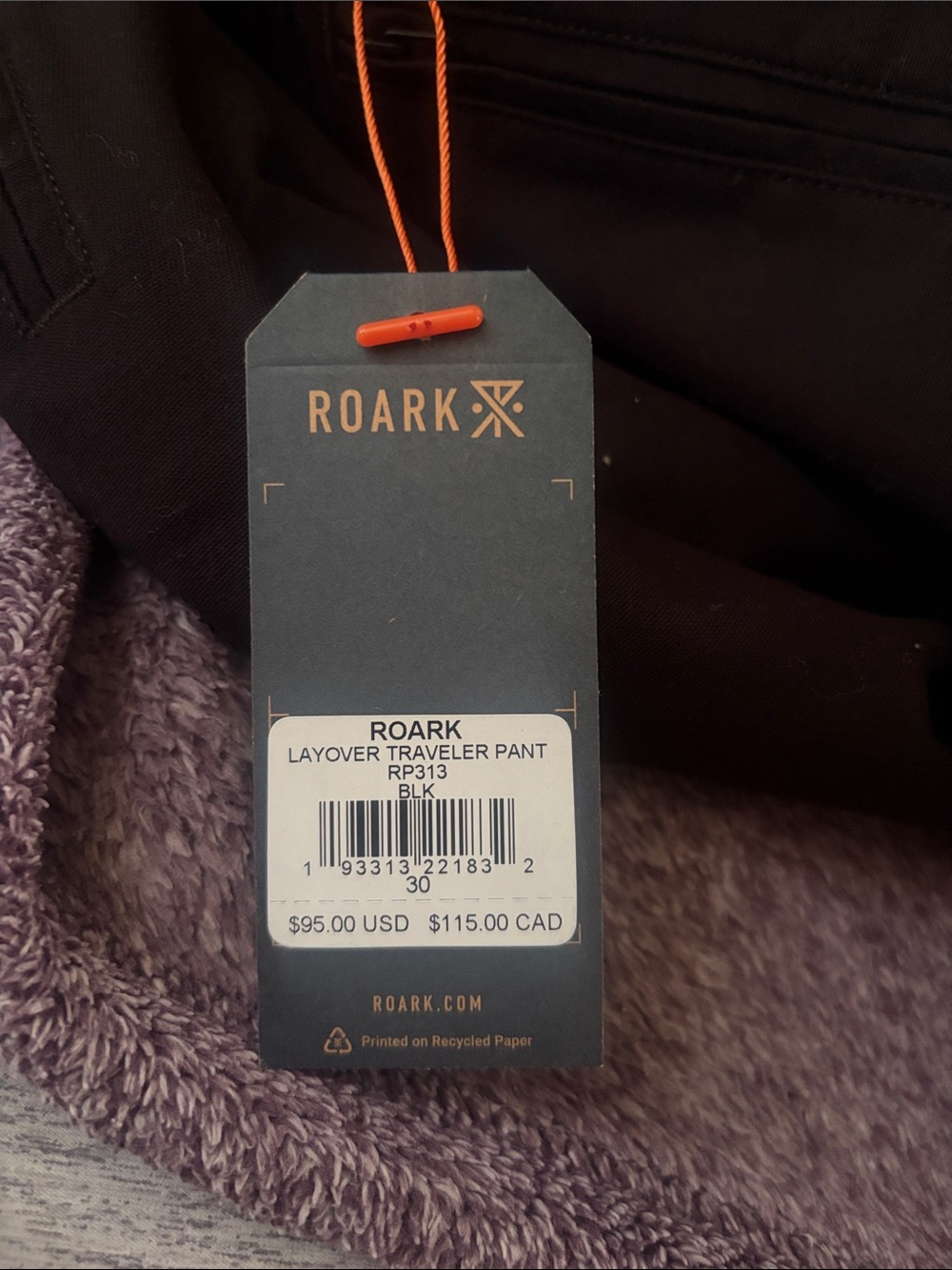 Roark Mens Layover traveler Pant, size 30